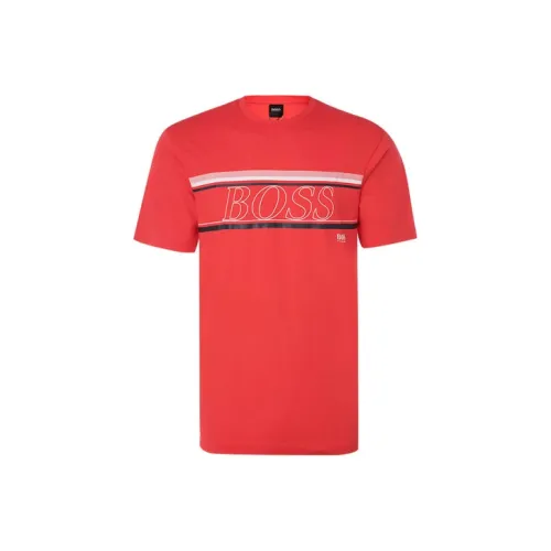Hugo Boss Red Men's T-Shirts Hugo Boss Красные Мужские Футболки