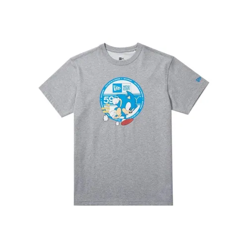 New Era x Hedgehog Sonic T Рубашка Унисекс Серый