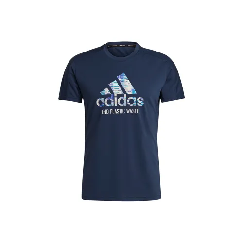 Adidas Бег Т-Рубашка Мужская Темно-Синяя