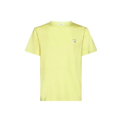 Maison Kitsune Желтые Мужские T-Рубашки