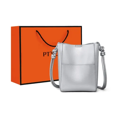 PT'SON Коровья кожа Сумка через плечо Стандартная Женская Серебряный