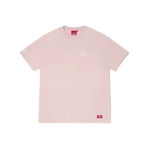 Dickies Круглый вырез Облегающий Прямой крой Короткий рукав Т-рубашка Унисекс Грязно-розовый