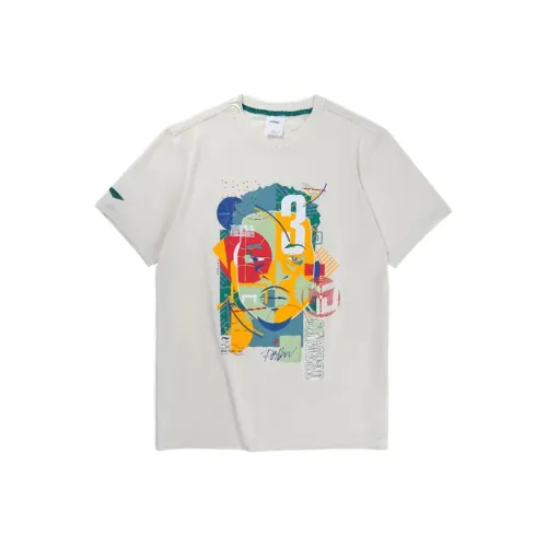 LINING Sports Basketball Collection Серый Egg-Nog Мужская T-Рубашка