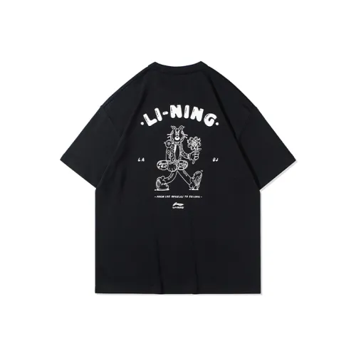 LINING Скейтборд Черный Мужской T-Рубашки