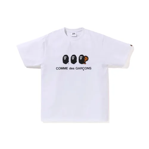A BATHING APE CDG Collaboration Белая Унисекс Футболка