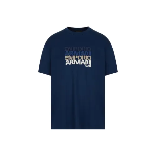 EMPORIO ARMANI SS22 T Рубашка Мужская Темно-синяя