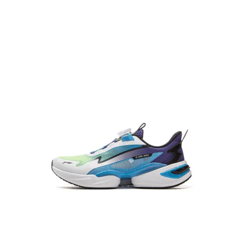 LINING YOUNG Sports Life Collection Детская повседневная обувь Низкий топ Time And Космический синий/Стандартный белый/Церулеан аква-зеленый Kids