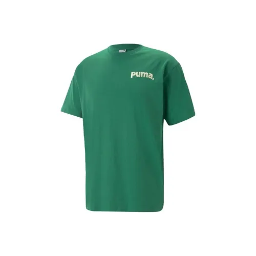 PUMA Мужские T-рубашки темно-зеленого цвета