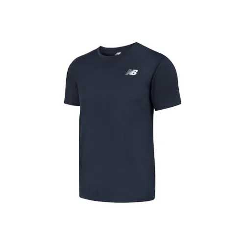 New Balance Бег Т-Рубашка Мужская Темно-Синяя