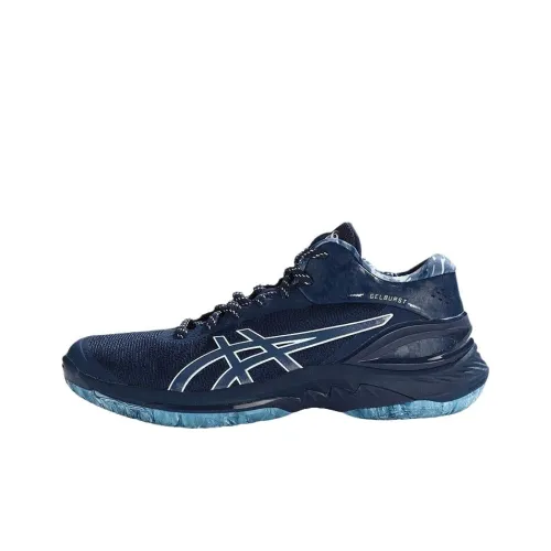 ASICS GELBURST 28 Устойчивый к истиранию MID Баскетбольные кроссовки Мужской Черный Синий