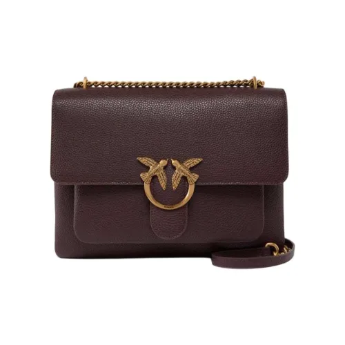PINKO Love Series Сумка через плечо из коровьей кожи большая женская сумка бордового цвета