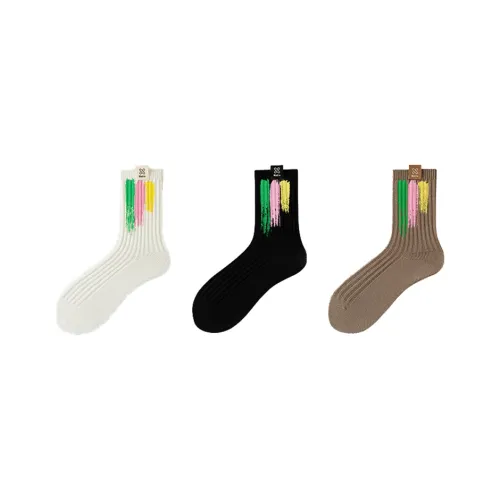 WAJUZHEN Носки Crew Женские 3 упаковки уличный модный стиль