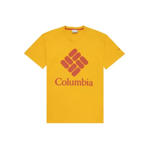 Columbia co-brand Круглый вырез Облегающий Прямой крой Короткий рукав Т-рубашка Мужская Апельсин