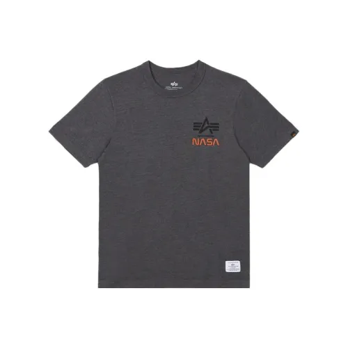 Совместный бренд с Alpha Industries Серый Оранжевый Мужская T-Рубашка