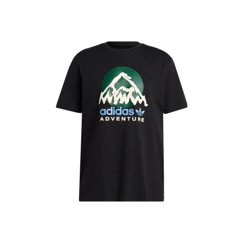 Adidas Originals ADVENTURE MOUNTAIN FRONT T-Shirt Мужской Черный