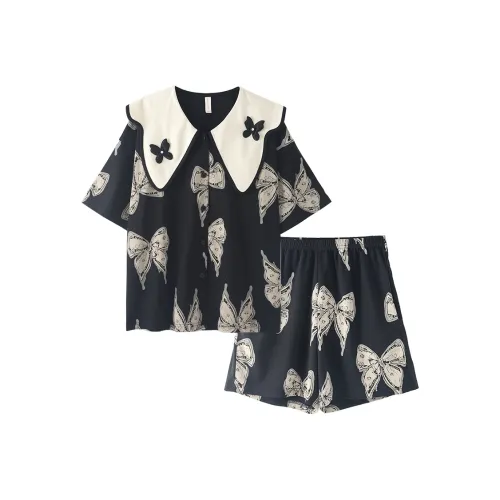 Городская красота Pajama Комплект Женский Бабочка С принтом