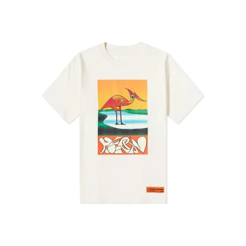 HERON PRESTON Бежево-желтая унисекс футболка T