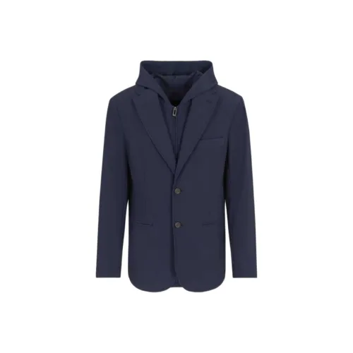 EMPORIO ARMANI SS25 Бизнес-костюм Пальто Мужской Морской Синий