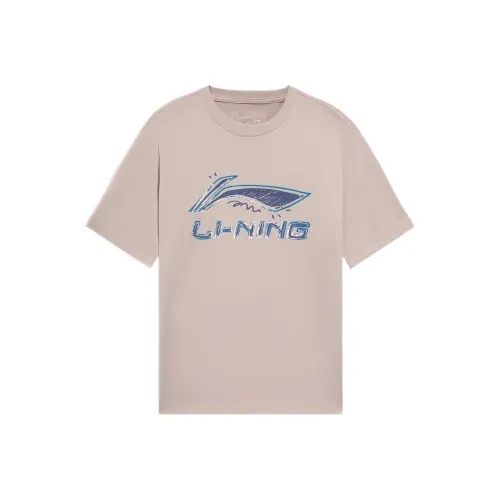 LINING Sports Life Collection Светло-белый Фиолетовый Мужская T-рубашка