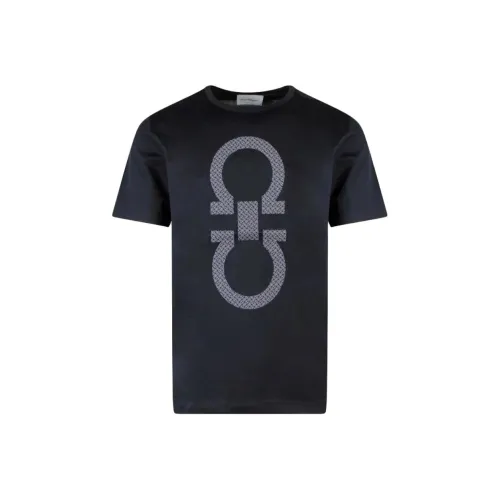 Ferragamo Мужская T-рубашка морского синего цвета