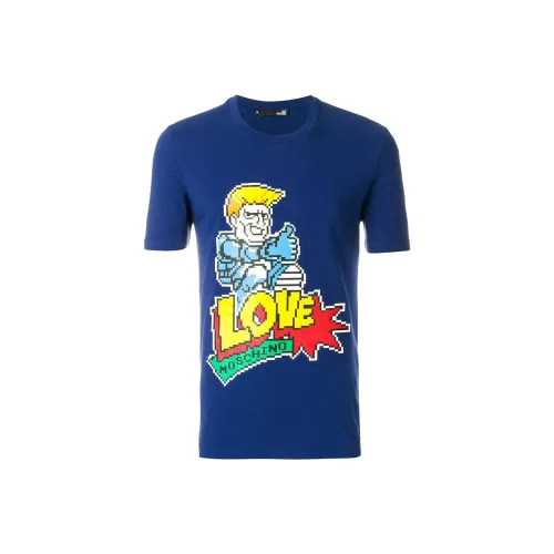 MOSCHINO Мужские синие футболки