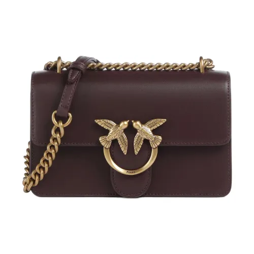 PINKO Fine Корова Крупнозернистая текстура Сумка через плечо Мини Женская Бургунди