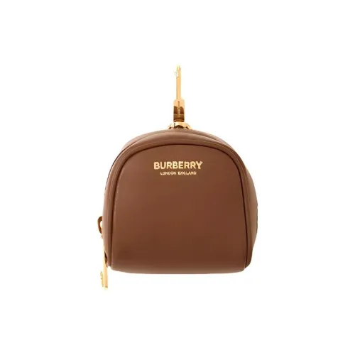 Burberry GRAIN LEATHER Cube Bag Charm Сумка Merch Unisex Цвет Dark Brown Birch