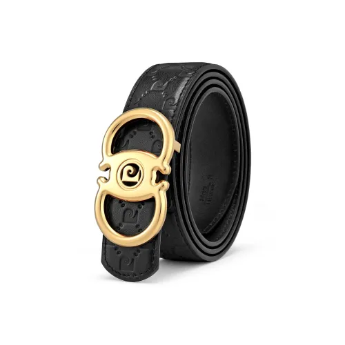 PIERRE CARDIN Ремни из крупнозернистой текстуры коровьей кожи Мужской Черный 3,4CM