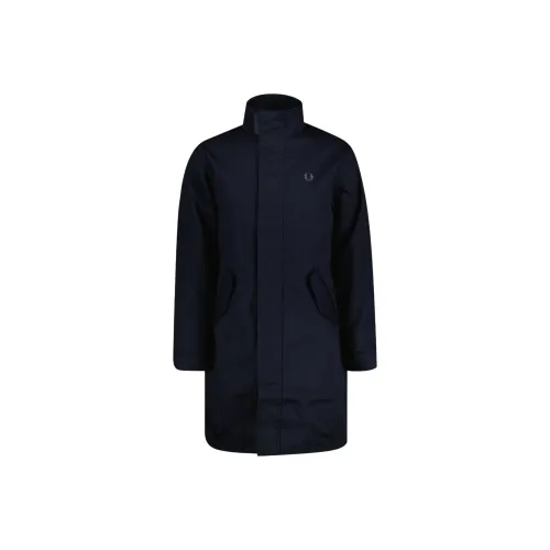 FRED PERRY Хлопковый пуховик Мужской Navy Blue