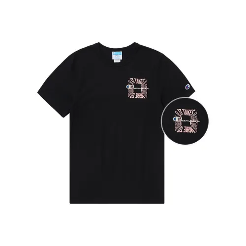 Champion Круглый вырез Облегающий Прямой крой Короткий рукав Т-рубашка Версия для США Унисекс