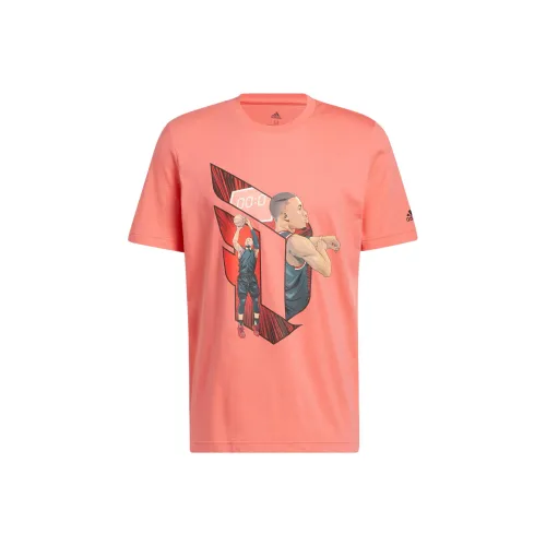 Adidas Комплект с короткими рукавами T-Shirt Мужской Розовый