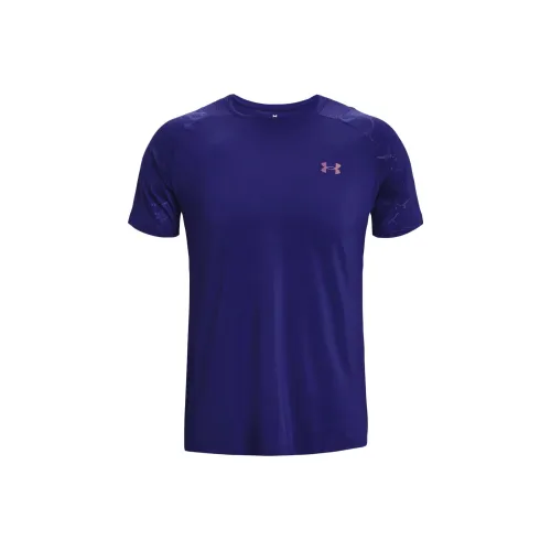 Under Armour Rush Темно-синий Синий Мужская Футболка