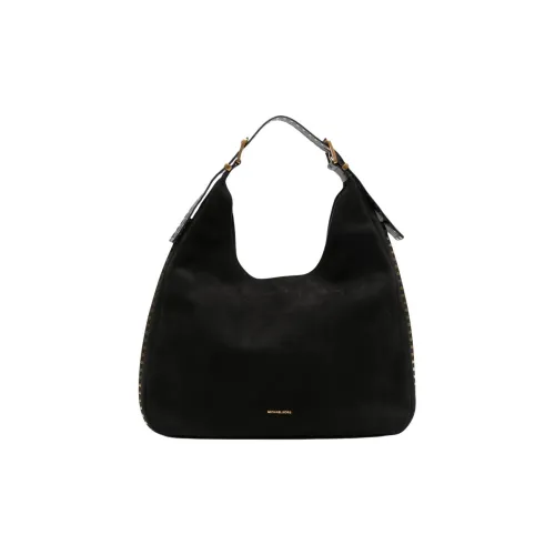 MICHAEL KORS Nolita Нубук Кожа Сумка-хобо Сумка-полумесяц Сумка на плечо Большая Женская Черная