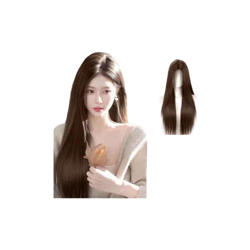 MUYAN CENTER Разделенные Черные Прямые Длинные Волосы Полная Перука для Головы