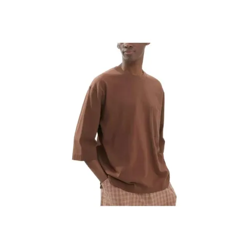 Uniqlo U Collection Рукав с оборванным плечом T-рубашка Unisex Light Умбра