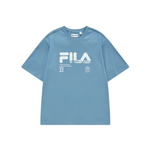 FILA FUSION Рукав с оборванным плечом T-рубашка Мужская Relaxed Синий