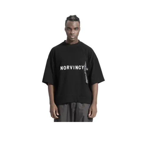 NORVINCY Комфортный и дышащий отводящий пот 100% хлопок короткий рукав футболка унисекс