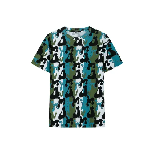 DAVID NAMAN Синие Зеленые Мужские T-Рубашки