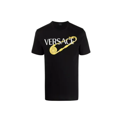 VERSACE Мужские черные T-рубашки