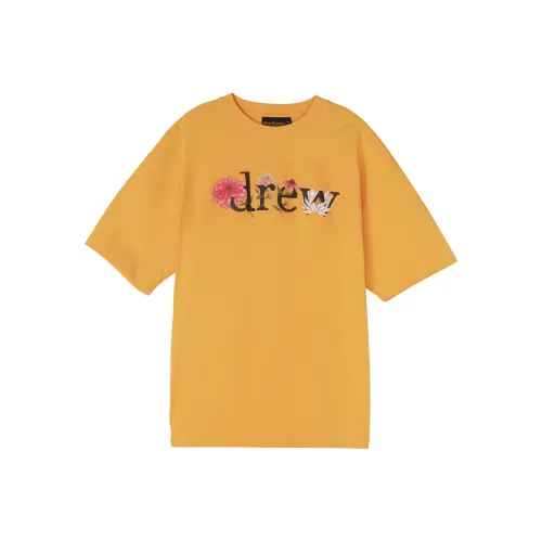 Drew House Letter Logo Series Желтые Мужские T-Рубашки