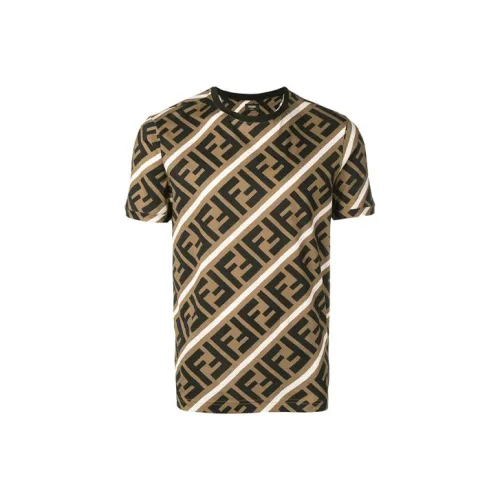 Fendi Коричневый Мужской T-рубашки