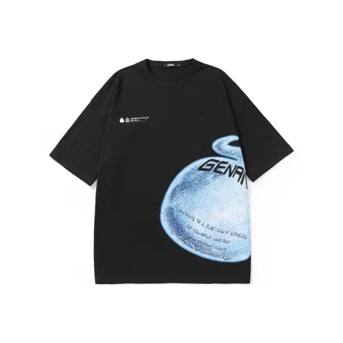 GENANX Прямой крой рукав длиной до локтя рубашка унисекс черный