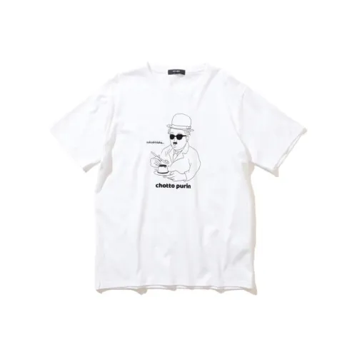 BEAMS совместная брендированная белая мужская футболка T