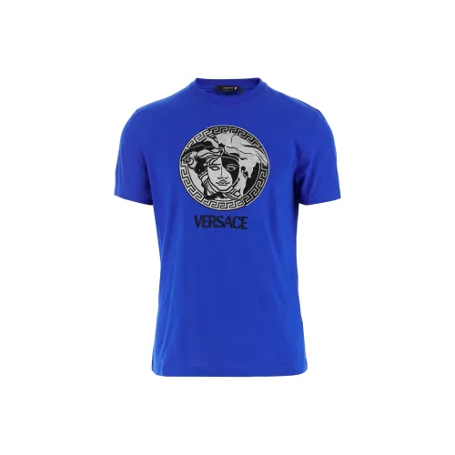 VERSACE Мужские синие T-рубашки