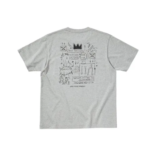 UNIQLO Прямой крой T-рубашка унисекс серого цвета