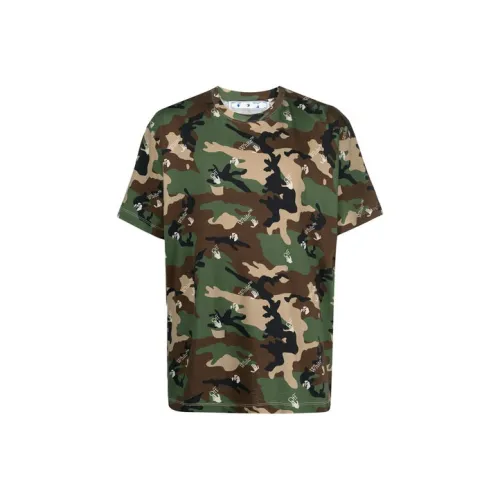 Off Белый SS21 Камуфляж Мужские T-рубашки