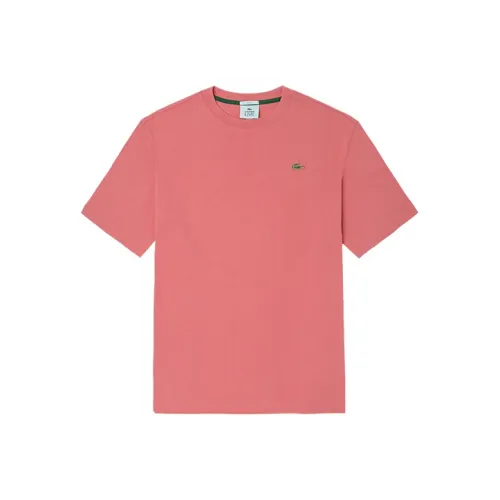 LACOSTE Прямой крой T-рубашка унисекс розовая