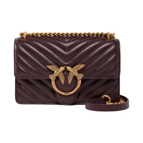 PINKO Love Series Овчина Сумка через плечо Женская Бордовый