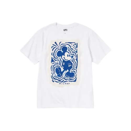 UNIQLO X Disney Co Бренд SS23 Белый Унисекс T-рубашки