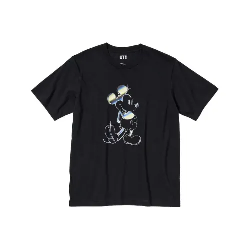 UNIQLO X Disney Co Бренд SS23 Черный Унисекс T-рубашки